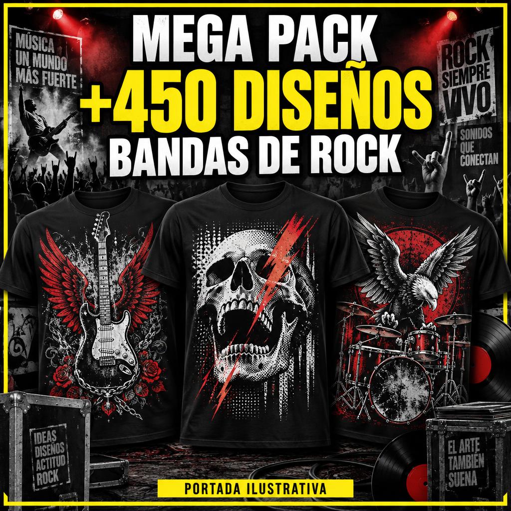 Mega Pack +450 Diseños Bandas de Rock